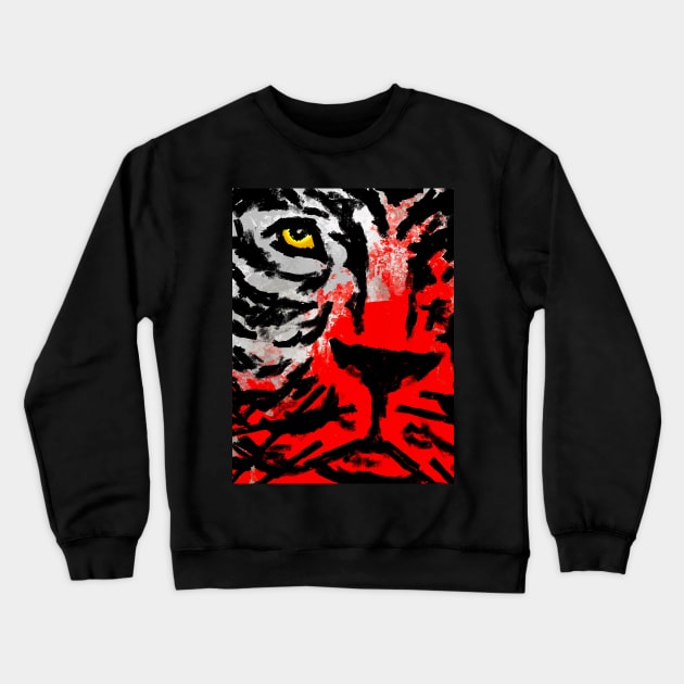 White Tiger Crewneck Sweatshirt by ArtbyCorey